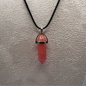 Cherry Quartz Pendant Necklace